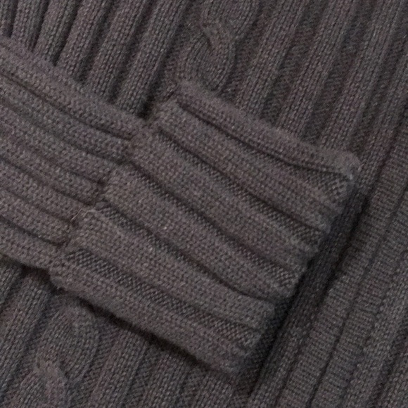 Denim & Co Black Zippers Front Black Cable Knit and Suede Cardigan Sweater - Picture 7 of 11